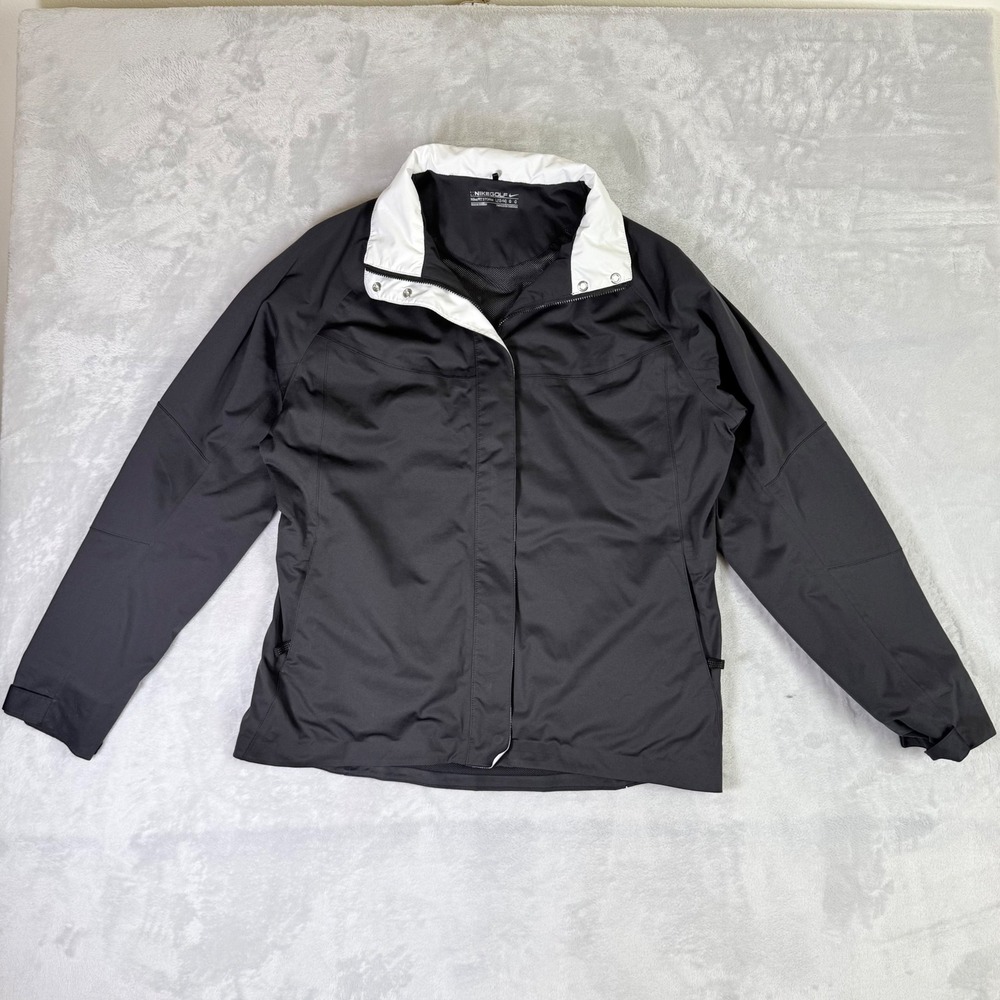 Nike Golf Jacket Women Large Black Storm-FIT Full Zip Performance Windbreaker